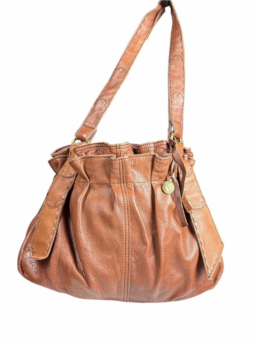 Couture Handbag LUCKY Brand Cowhide Leather Tote Hobo Shoulder Bag Brown